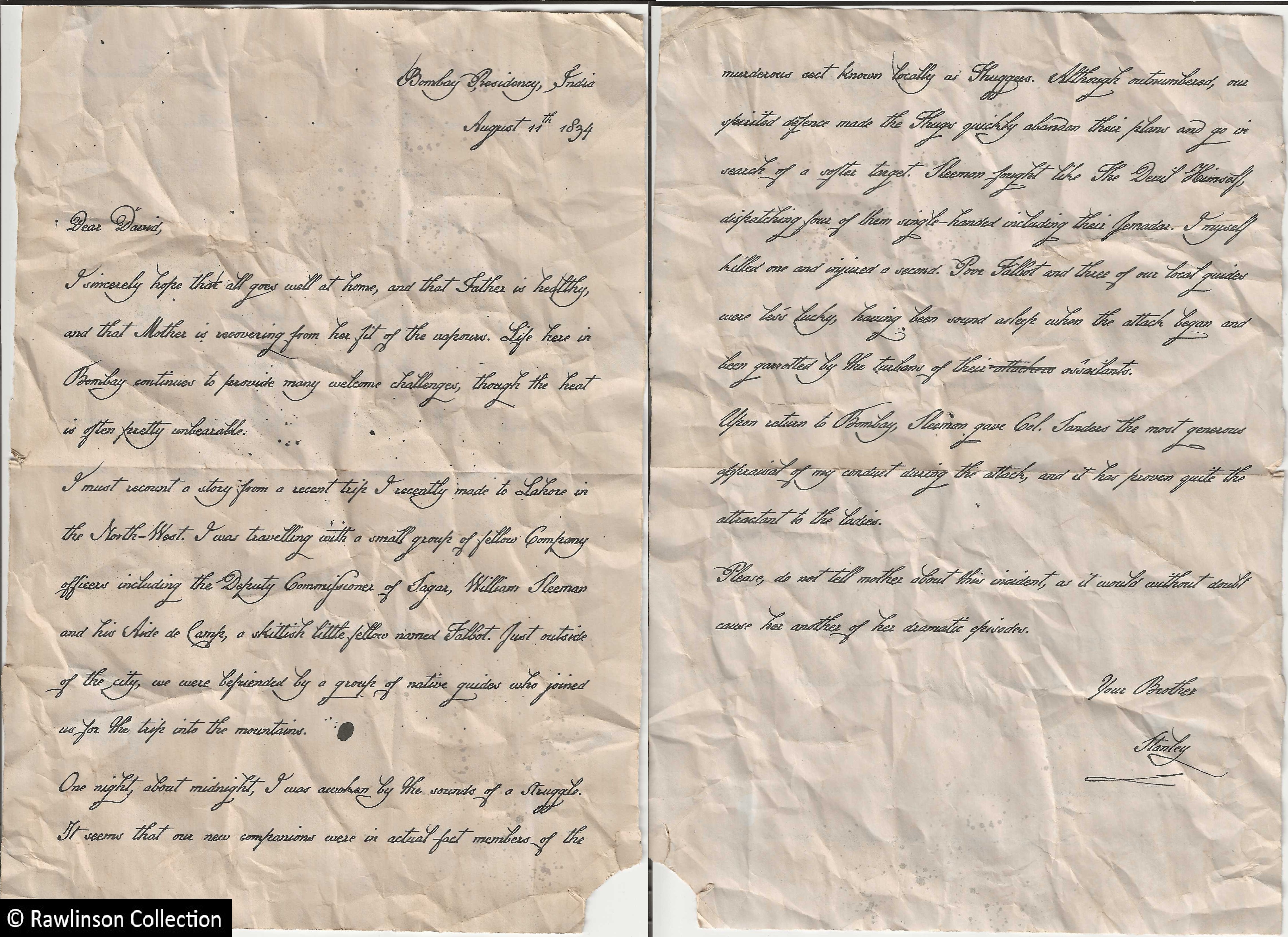 Letter from Bombay, 1834